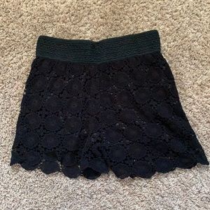 Black high waisted dress shorts